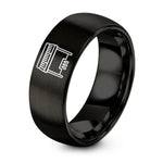 Valentines Day Gifts Her – black tungsten console organ pedals ring