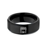 unique presents for her – black tungsten console organ pedals wedding band