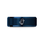 unique presents for her – black & blue tungsten gosling wedding band