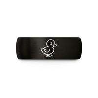 tungsten ring for her – black & gold tungsten gosling wedding band