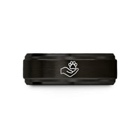 personalized rings for her – black tungsten helping hands paw wedding band