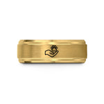 romantic present ideas women – gold tungsten helping hands paw wedding band