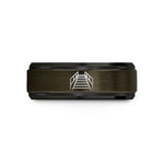 romantic present ideas men – gunmetal & black tungsten boardwalk path railings wedding band