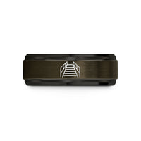 romantic present ideas men – gunmetal & black tungsten boardwalk path railings wedding band