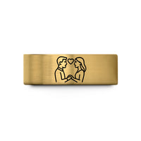 custom engraved rings men – gold tungsten hands heart wedding band
