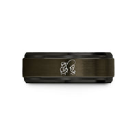 tungsten wedding bands – gunmetal & black tungsten jumping fish wedding band