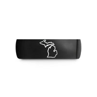 personalized jewelry for her – black tungsten michigan wedding band