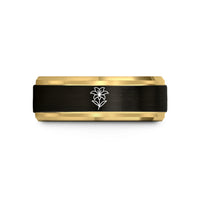 best presents for couples – black & gold tungsten lily wedding band