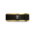 romantic present ideas sets – black & gold tungsten lily wedding band