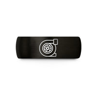 personalized jewelry for couples – black tungsten turbocharger wedding band