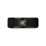 unique romantic present ideas – black tungsten turbocharger wedding band