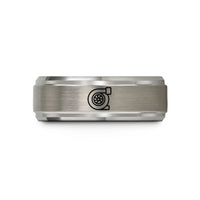 unique romantic present ideas – silver tungsten turbocharger wedding band