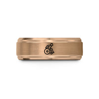 presents for her and him – rose gold tungsten wheelchair racer wedding band