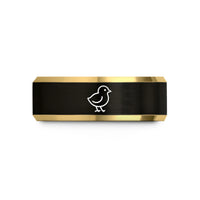 romantic present ideas her – black & gold tungsten chick wedding band
