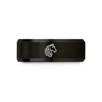 thoughtful presents for couples – black tungsten friesian wedding band