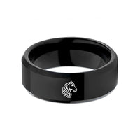 best anniversary present ideas – black tungsten friesian wedding band