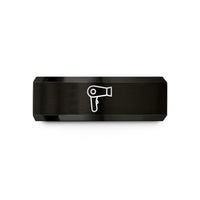 best anniversary presents wife – black & gold tungsten hair dryer wedding band