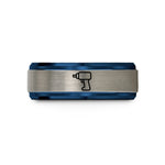 best presents for wife – blue & silver tungsten impact wrench wedding band