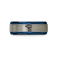 best presents for wife – blue & silver tungsten impact wrench wedding band