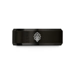 tungsten wedding bands unisex – black tungsten oak leaf knot wedding band