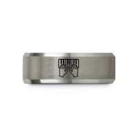 romantic presents for her – black & silver tungsten piano keys wedding band