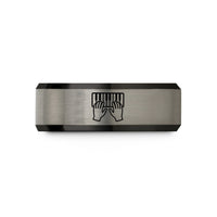 unique bands for couples – black & gray tungsten piano keys wedding band