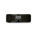 special presents for wife – black tungsten piano keys wedding band