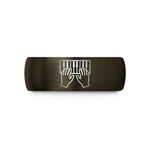 unique bands for couples – gunmetal & black tungsten piano keys wedding band