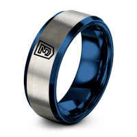 romantic presents for her – blue & grey tungsten css3 ring