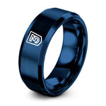 blue tungsten css3 ring