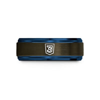 unique presents for her – gunmetal & blue tungsten css3 wedding band