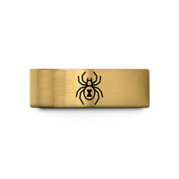 engraved rings for women – gold tungsten black widow spider wedding band