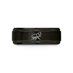 tungsten rings for couples – black tungsten rhinoceros beetle wedding band