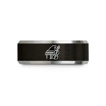 engraved gifts for her – black & silver tungsten piano violin keys wedding band