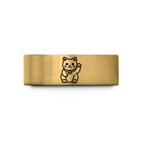 matching wedding rings – gold tungsten lucky cat wedding band