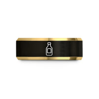 matching bands for partners – black & gold tungsten syrup bottle wedding band
