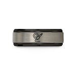 friendship rings for adults – black & gray tungsten output jack plug wedding band