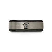 friendship rings for adults – black & gray tungsten output jack plug wedding band