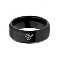 matching rings for friends – black tungsten output jack plug wedding band