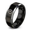 Pie Chart – Tungsten Wedding Band, 8 mm, Silver, Black Comfort-Fit Unisex