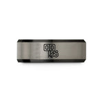 personalized rings for friends – black & blue & silver tungsten scoreboard whistle wedding band
