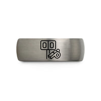 unique presents for friends – blue & silver tungsten scoreboard whistle wedding band