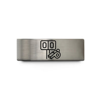 friendship ring ideas present – blue & grey tungsten scoreboard whistle wedding band