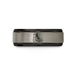 romantic surprise for her – black & gray tungsten combat boots wedding band