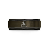 present ideas for girlfriend – gunmetal & black tungsten combat boots wedding band