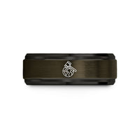 romantic presents for partner – gunmetal & black tungsten gavel over globe wedding band