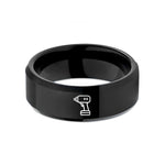 romantic presents for her – black tungsten impact driver wedding band