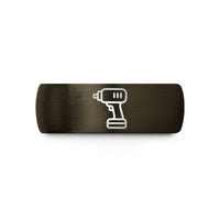 romantic presents for her – gunmetal & black tungsten impact driver wedding band
