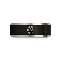 unique presents for girlfriend – black & grey tungsten ivy vine wedding band