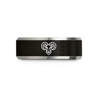 women's rings with engraving – black & gray tungsten ram wedding band